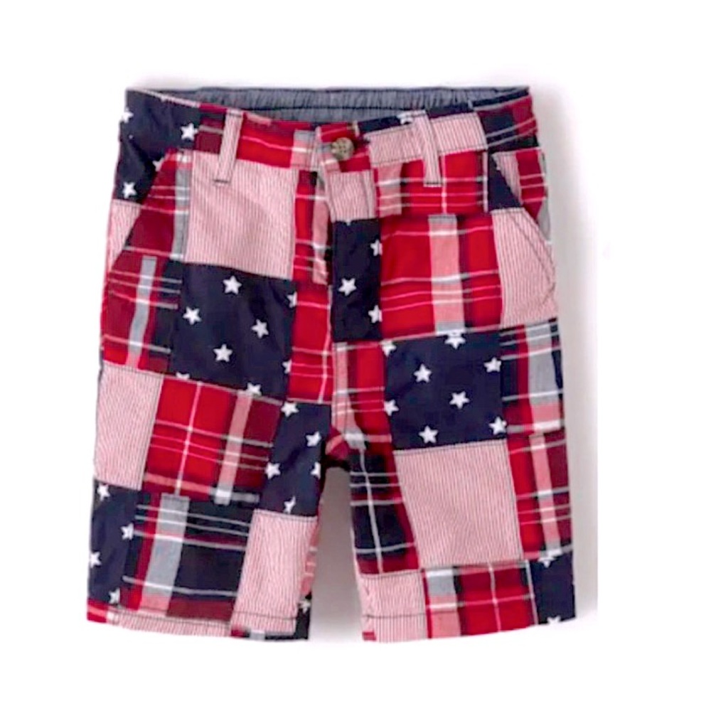 Gymboree•Patriotic/4th of July Red, White and Blue Madras  Shorts•NWT